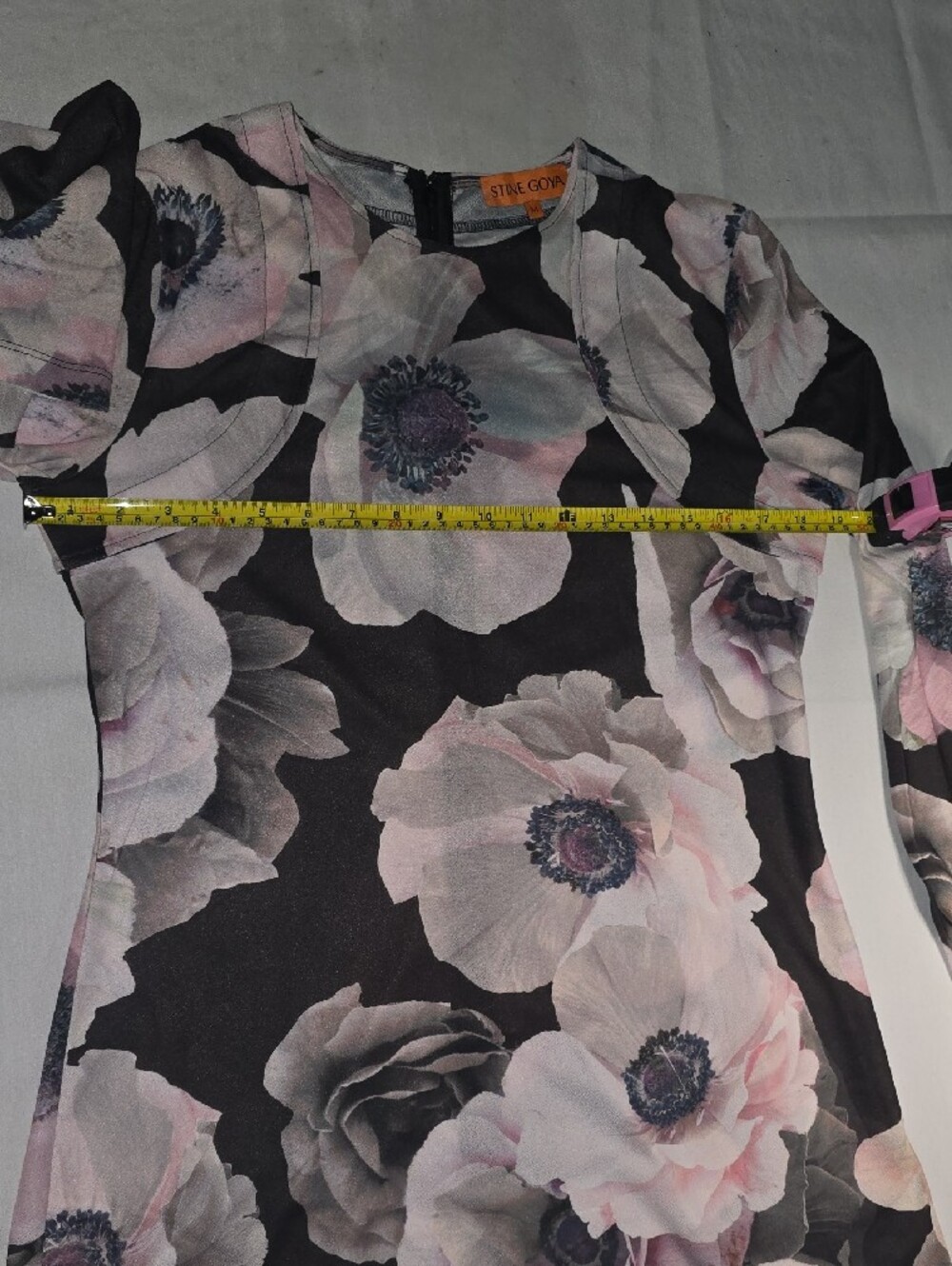 Crewneck Long Sleeve Midi Dress - Nostalgic Anemone - Picture 10 of 11